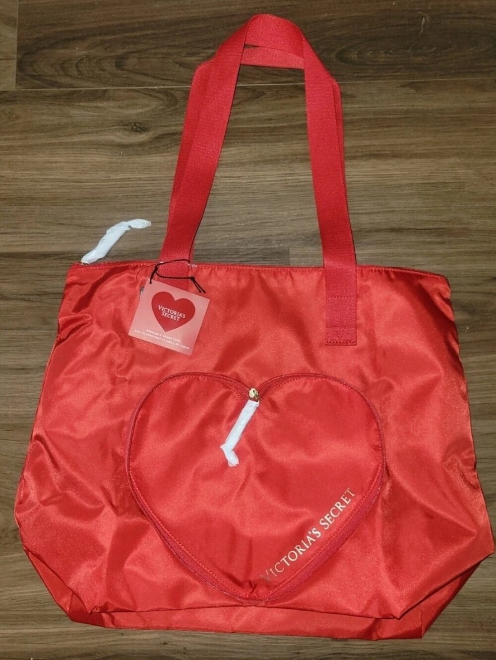 Victoria's Secret Red Heart Zip-Front Tote